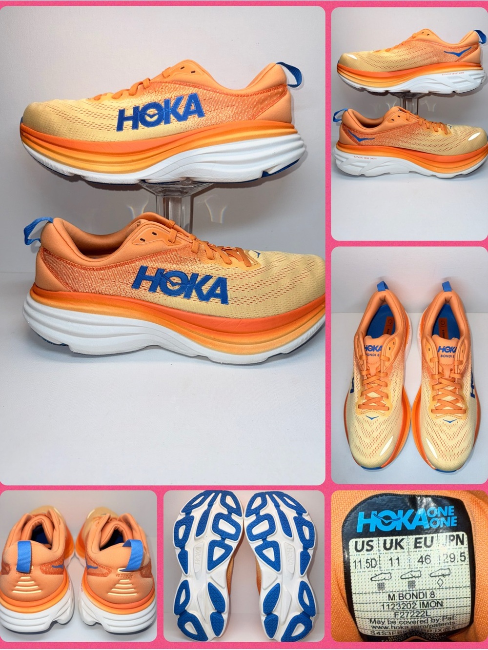 HOKA BONDI 8 Orange/Peach Running Shoes